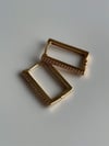 Özel Kaplama Zirkon Taşlı Kare Küpe ( 2Cm)