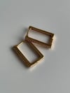 Özel Kaplama Zirkon Taşlı Kare Küpe ( 2Cm)