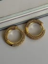 Özel Seri Gold Renk Zirkon Taşlı Halka Küpe (2 Cm)