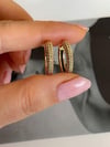 Özel Seri Gold Renk Zirkon Taşlı Halka Küpe (2 Cm)