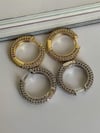 Özel Seri Gold Renk Zirkon Taşlı Halka Küpe (2 Cm)