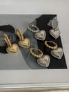 Özel Seri Vip Gold Gümüş Kalp Küpe (3.20 Cm)