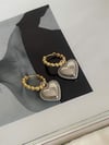 Özel Seri Vip Gold Gümüş Kalp Küpe (3.20 Cm)