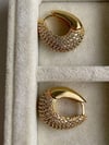 Özel Seri Vip Gold Renk Zirkon Taşlı Küpe (2 Cm)