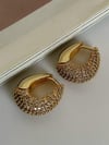 Özel Seri Vip Gold Renk Zirkon Taşlı Küpe (2 Cm)