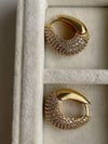 Özel Seri Vip Gold Renk Zirkon Taşlı Küpe (2 Cm)