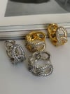 Özel Seri Vip Gümüş Renk Zincir Desen Zirkon Taşlı Küpe (2 Cm)