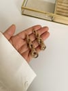 Pirinç Üzerine Mikro Altın Kaplama Burgu Luvaj Premium Küpe (6.40 Cm)