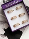 Xuping Gold Baget Taşlı Numaralı Yüzük (18 Numara)