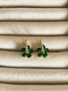 Yeşil Baget Taşlı Çiçek Küpe (2 Cm)