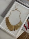 Zr Model Gold Saçaklı Kolye (48 Cm)