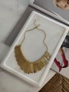 Zr Model Gold Saçaklı Kolye (48 Cm)
