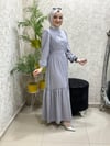 Güneş Bürümcük Tesettür Elbise Gri