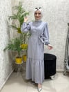 Güneş Bürümcük Tesettür Elbise Gri