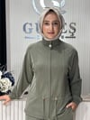 Güneş Kombin Bel Bağcıklı Önden Fermuarlı İkili Takım Yeşil