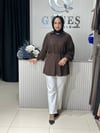 Güneş Kombin Beli Seyyar Bağcıklı Gömlek Kahverengi
