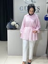 Güneş Kombin Beli Seyyar Bağcıklı Gömlek Pembe