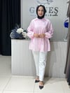 Güneş Kombin Beli Seyyar Bağcıklı Gömlek Pembe
