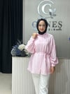 Güneş Kombin Beli Seyyar Bağcıklı Gömlek Pembe