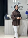 Güneş Kombin Beli Seyyar Bağcıklı Gömlek Kahverengi