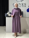 Güneş Kombin Ceketli Jile Elbise Mürdüm