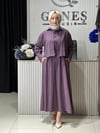 Güneş Kombin Ceketli Jile Elbise Mürdüm