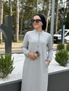 Güneş Kombin Cepli Fermuarlı Tesettür Elbise Gri