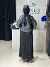 Güneş Kombin File Ceketli Üçlü Takım Siyah