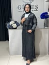 Güneş Kombin File Ceketli Üçlü Takım Siyah