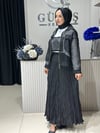 Güneş Kombin File Ceketli Üçlü Takım Siyah