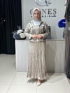 Güneş Kombin File Ceketli Üçlü Takım Vizon