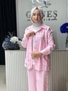 Güneş Kombin İşleme Detaylı Üçlü Takım Pembe