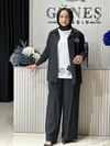 Güneş Kombin İşleme Detaylı Üçlü Takım Siyah