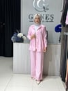 Güneş Kombin İşleme Detaylı Üçlü Takım Pembe