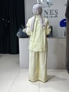 Güneş Kombin İşleme Detaylı Üçlü Takım Sarı