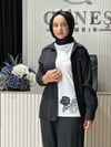 Güneş Kombin İşleme Detaylı Üçlü Takım Siyah