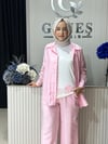 Güneş Kombin İşleme Detaylı Üçlü Takım Pembe