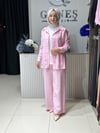 Güneş Kombin İşleme Detaylı Üçlü Takım Pembe