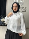 Güneş Kombin Kadın Bomber Ceket Beyaz