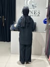 Güneş Kombin Kapüşonlu Tensel İkili Takım Siyah