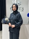 Güneş Kombin Kapüşonlu Tensel İkili Takım Siyah