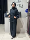Güneş Kombin Kapüşonlu Tensel İkili Takım Siyah