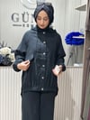 Güneş Kombin Kapüşonlu Tensel İkili Takım Siyah