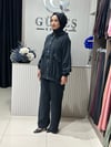 Güneş Kombin Kapüşonlu Tensel İkili Takım Siyah