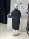 Güneş Kombin Omuz Detaylı Taşlı Uzun Tunik Siyah