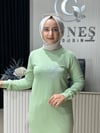 Güneş Kombin Tasarım Güneş Taş Baskı Tunik Yeşil