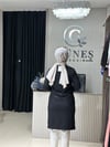 Güneş Kombin Tasarım Güneş Taş Baskı Tunik Siyah