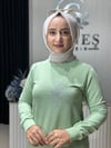 Güneş Kombin Tasarım Güneş Taş Baskı Tunik Yeşil