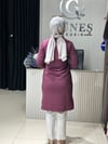 Güneş Kombin Tasarım Güneş Taş Baskı Tunik Mürdüm