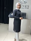 Güneş Kombin Tasarım Güneş Taş Baskı Tunik Siyah